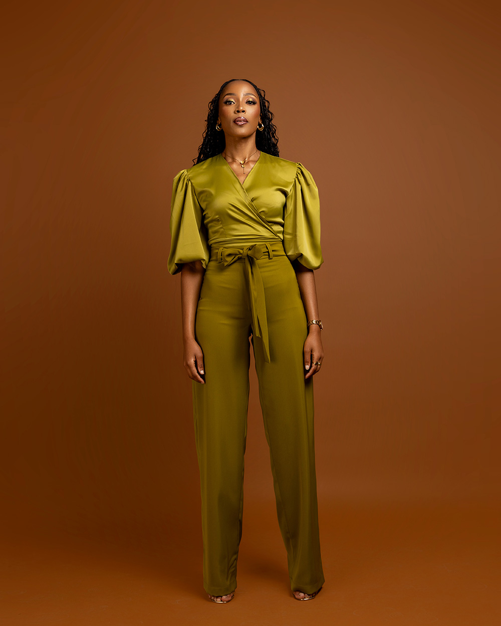 FLATFRONT PANTS-OLIVE GREEN